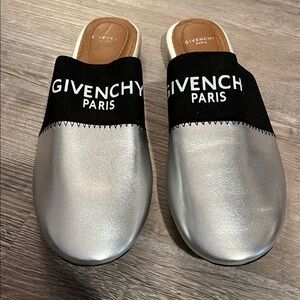 New Givenchy Silver and Black Slip-On Mules please read description.